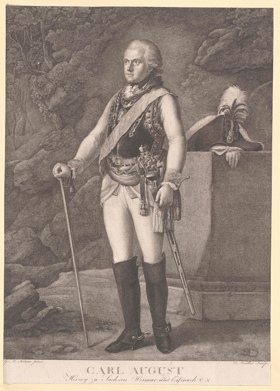 Sasko-výmarský vévoda Eisenach Karl August od Artist Unknown