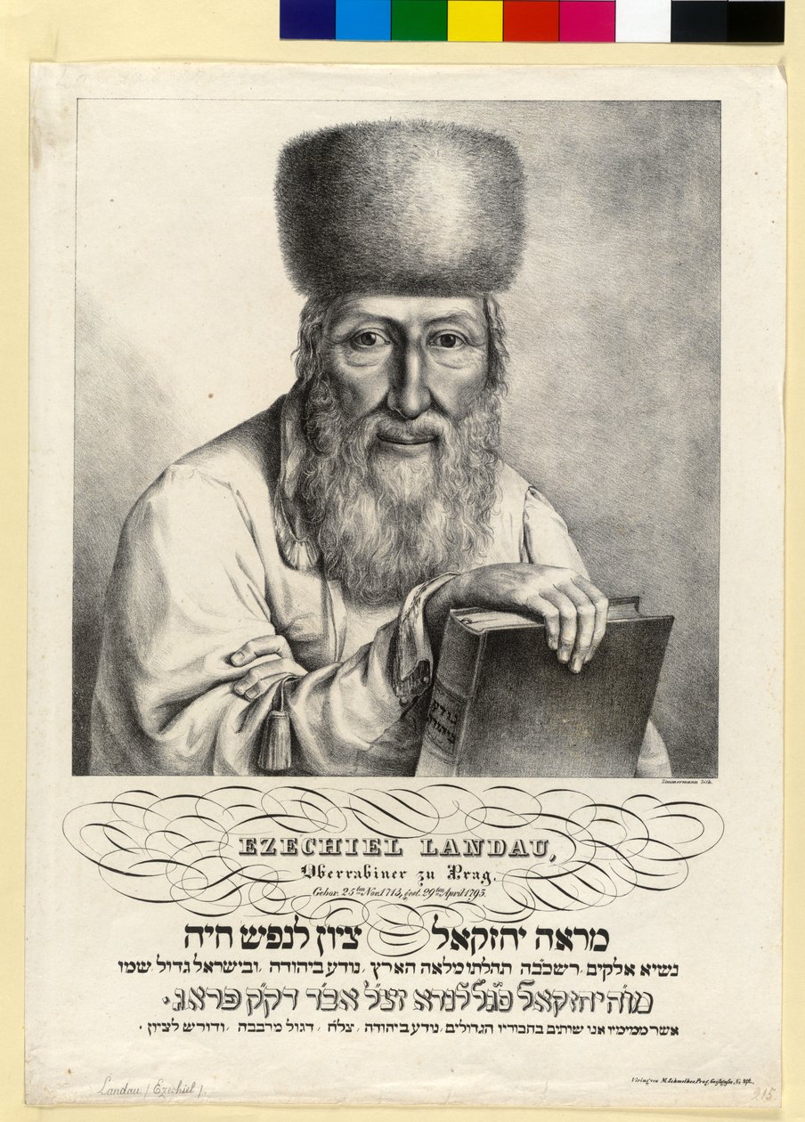 Ezekiel Landau (tisk) od Artist Unknown