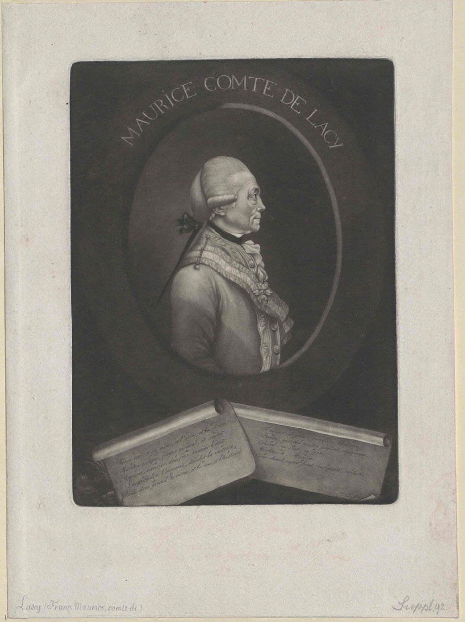 Franz Moritz hrabě Lacy (tisk) od Artist Unknown