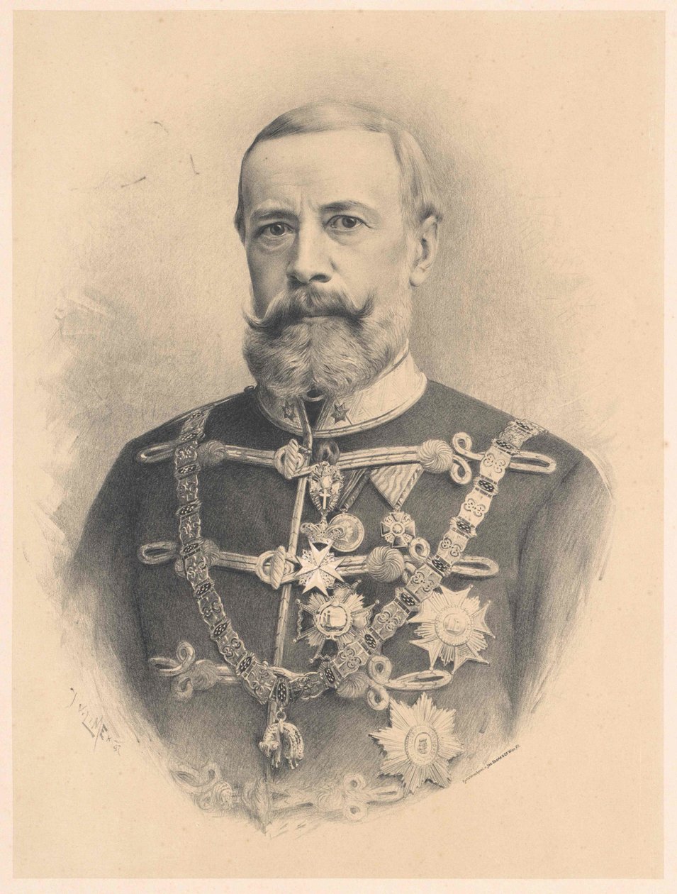 Johann Nepomuk hrabě Harrach (tisk) od Artist Unknown