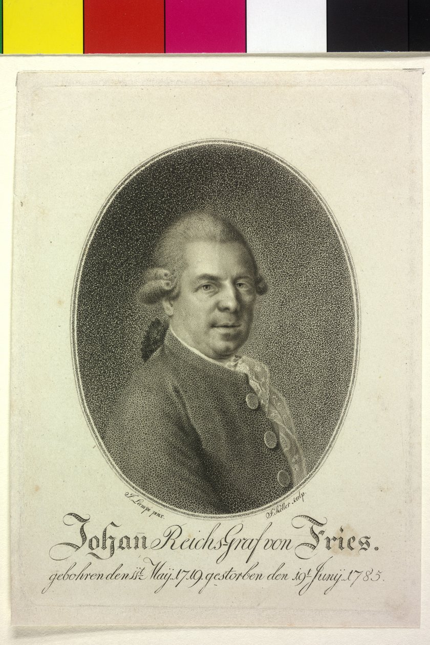 Johann hrabě Fries (tisk) od Artist Unknown