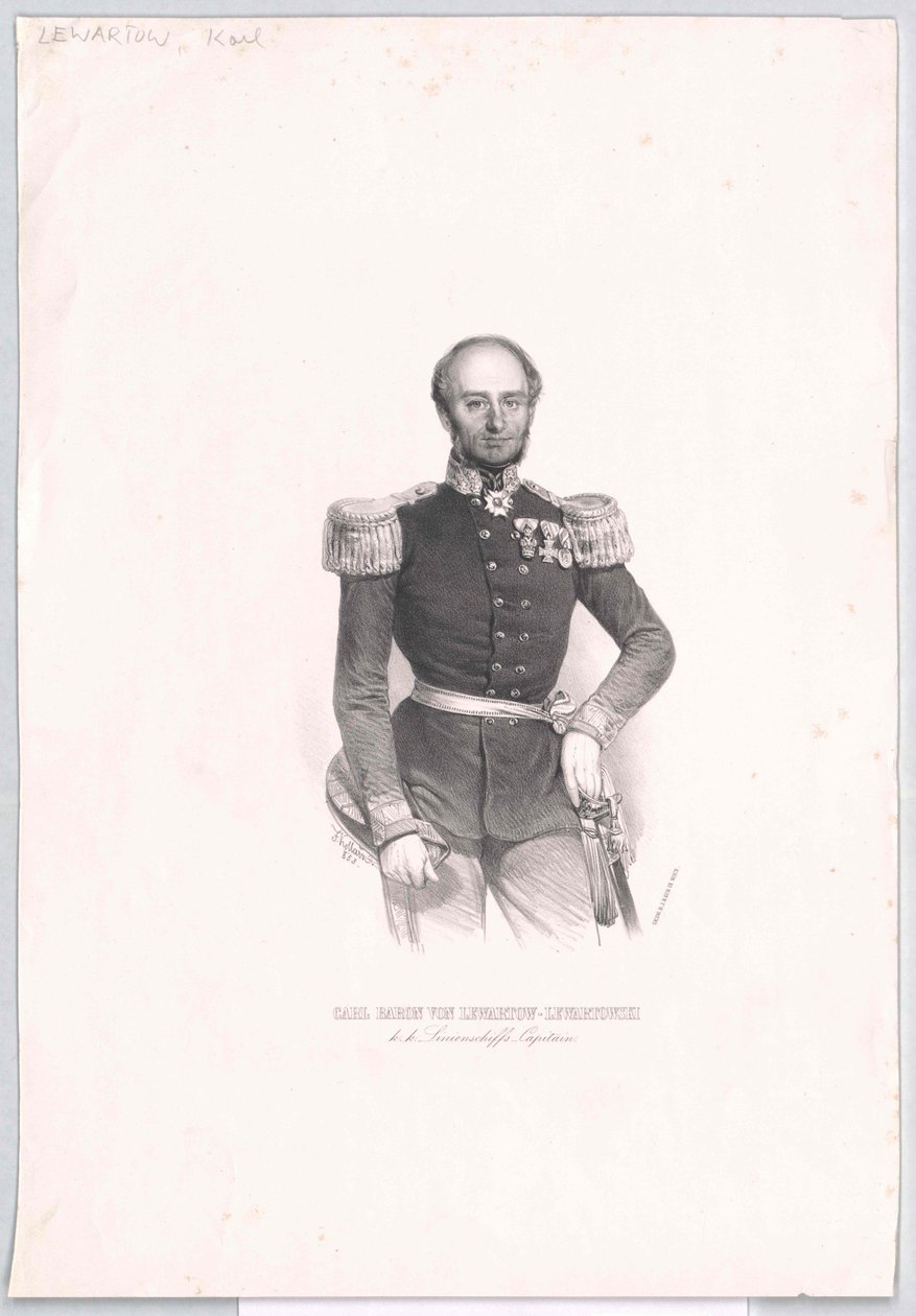 Karl baron von Lewartow von Lewartowski od Artist Unknown