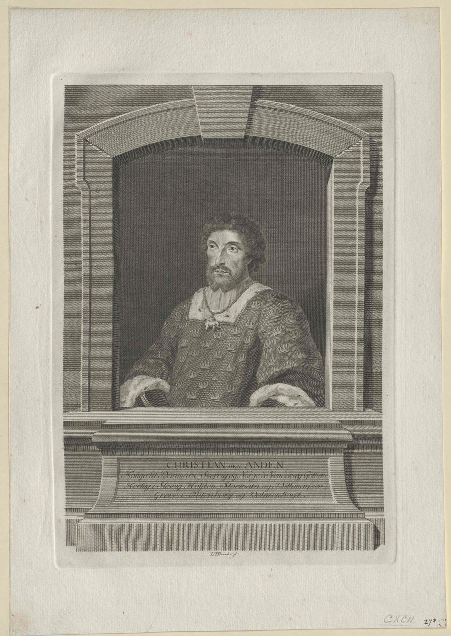 Dánský král Kristián II. od Artist Unknown