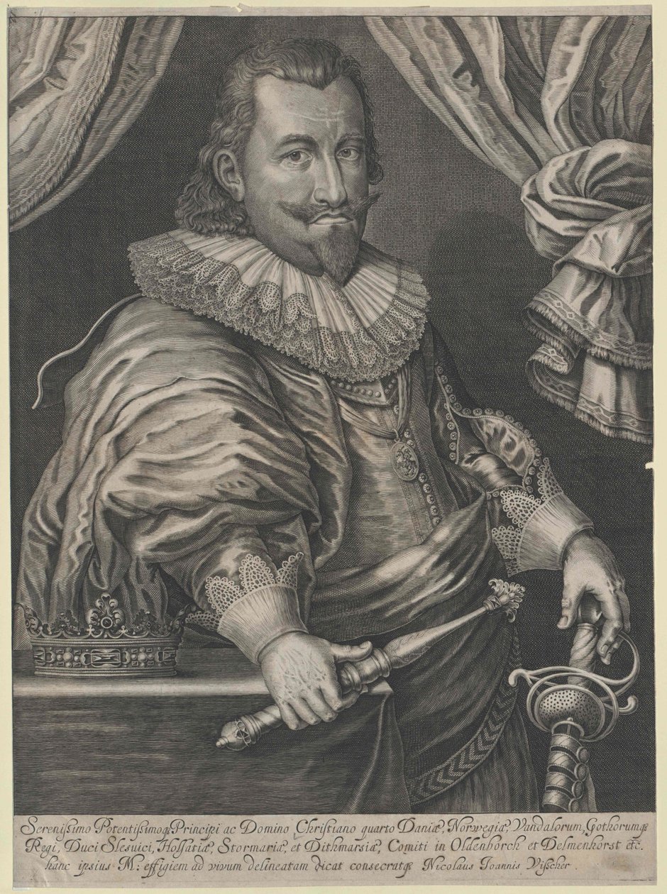 Dánský král Kristián IV. od Artist Unknown