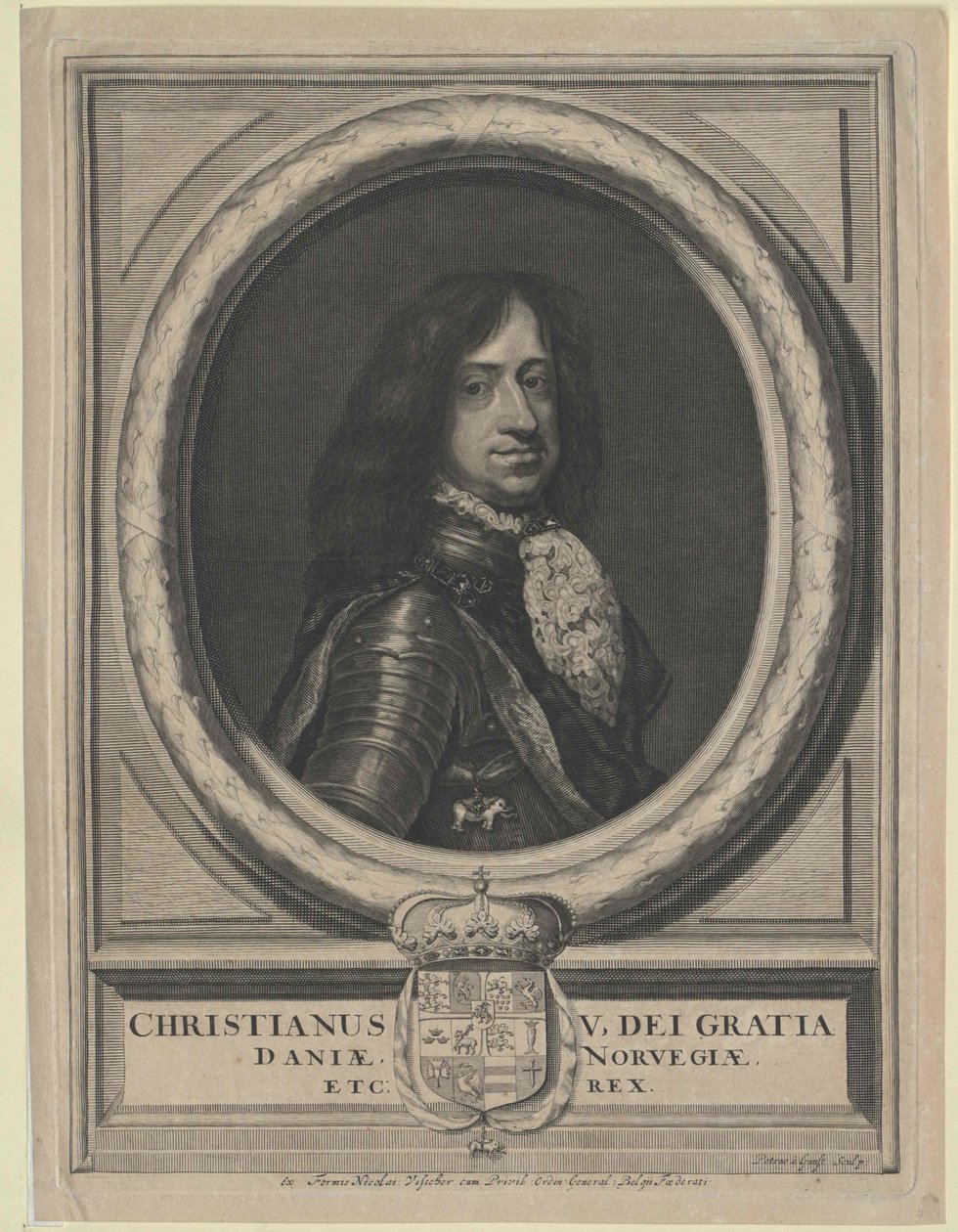 Dánský král Kristián V. od Artist Unknown