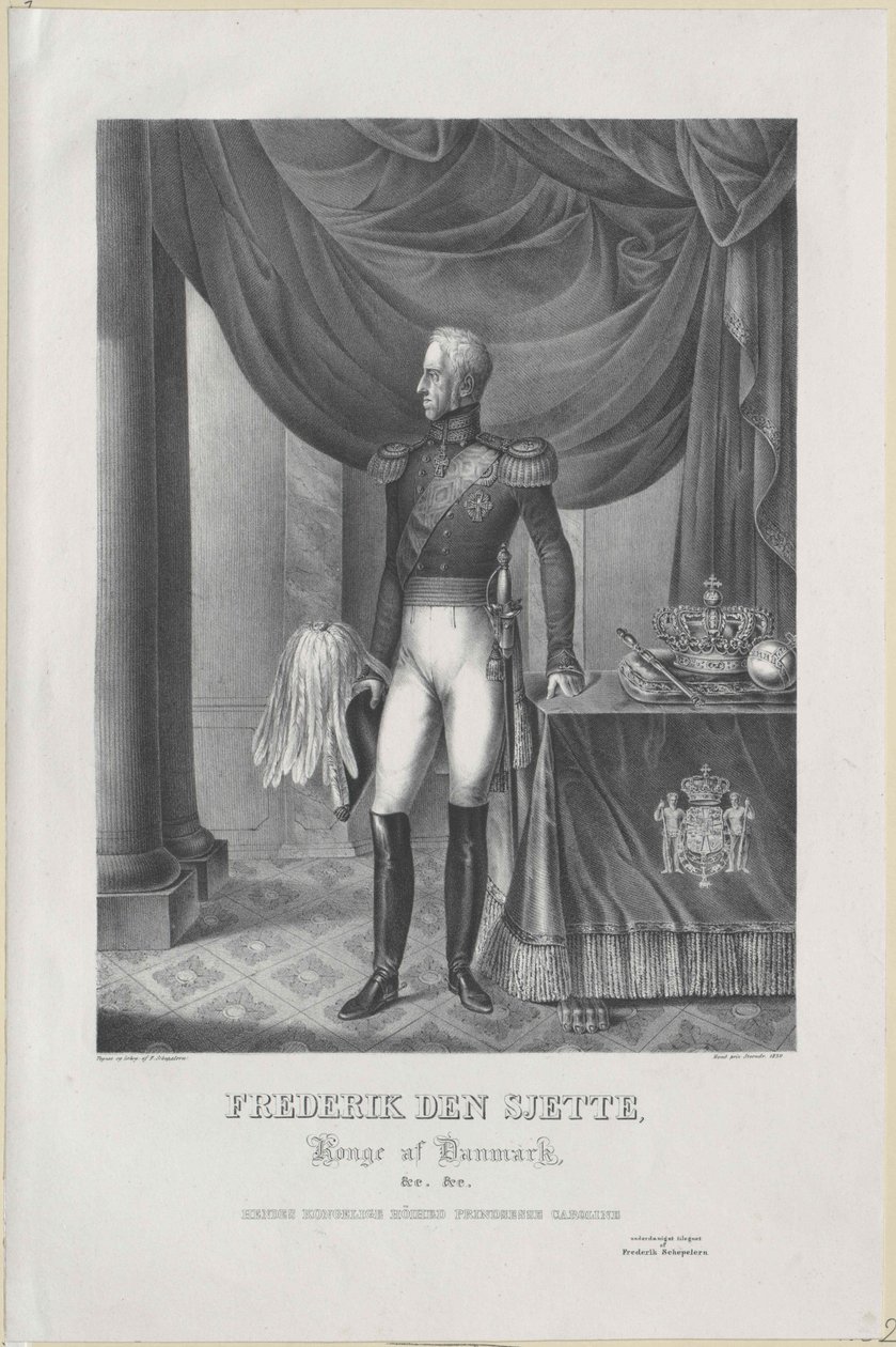 Dánský král Frederick VI. od Artist Unknown