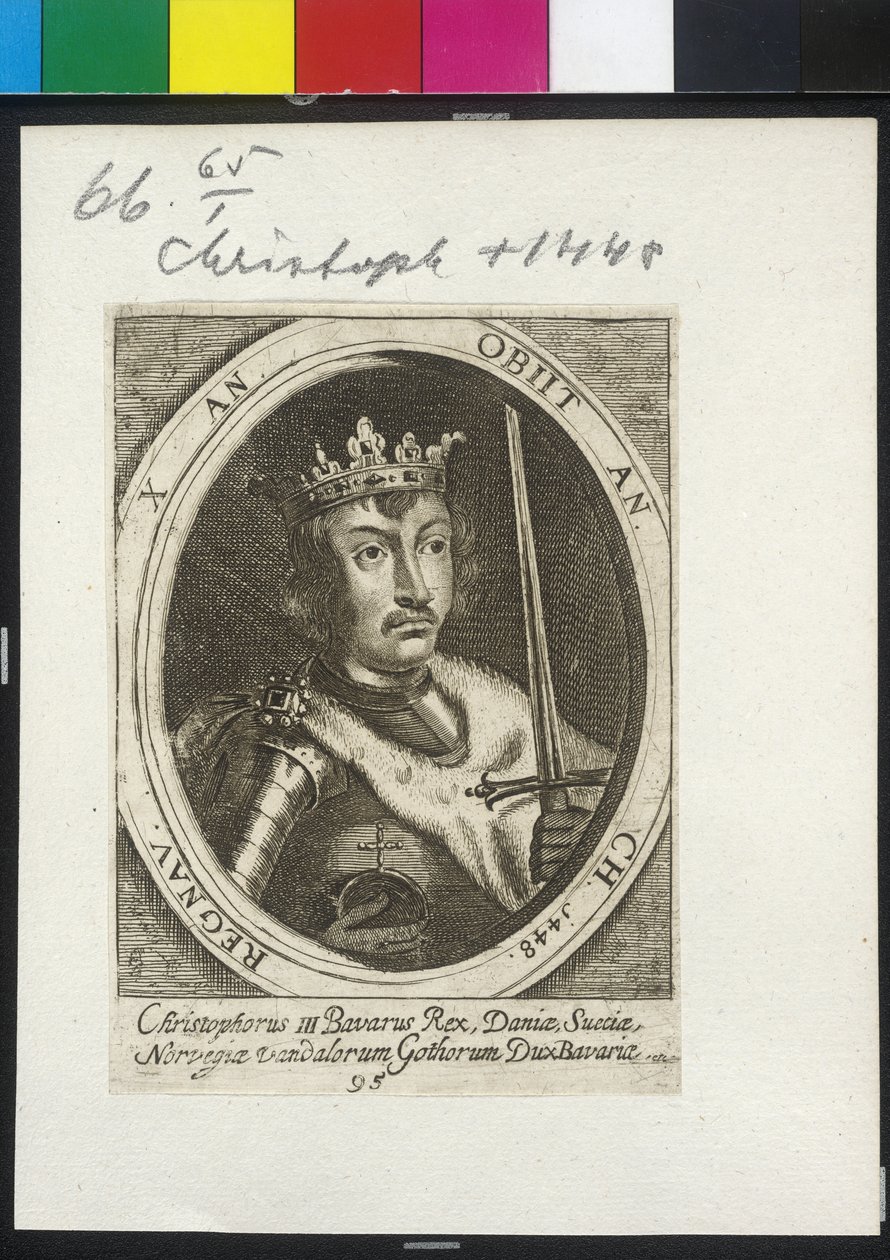Dánský a švédský král Kryštof III. od Artist Unknown