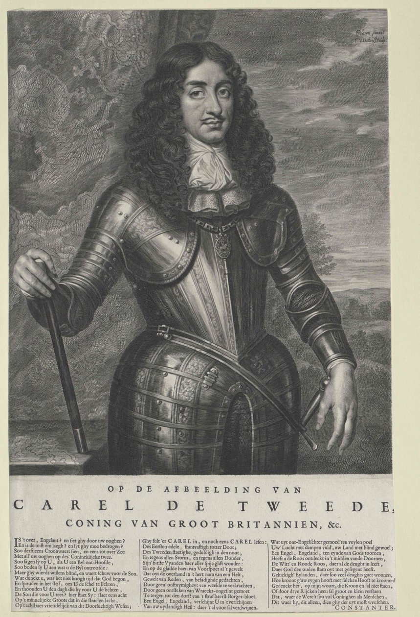 Anglický král Karel II. od Artist Unknown