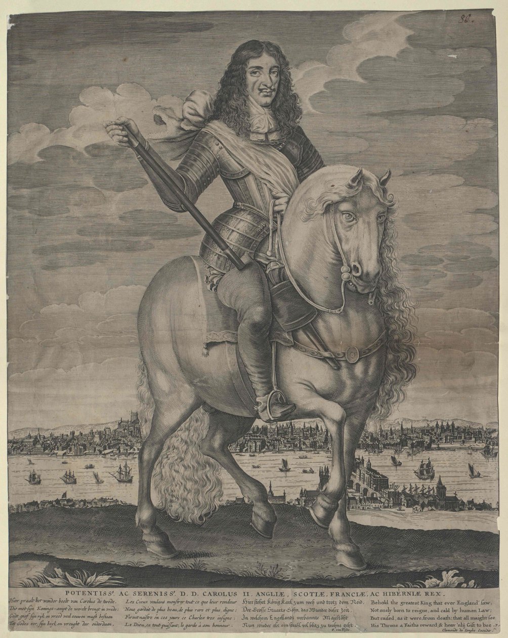Anglický král Karel II. od Artist Unknown