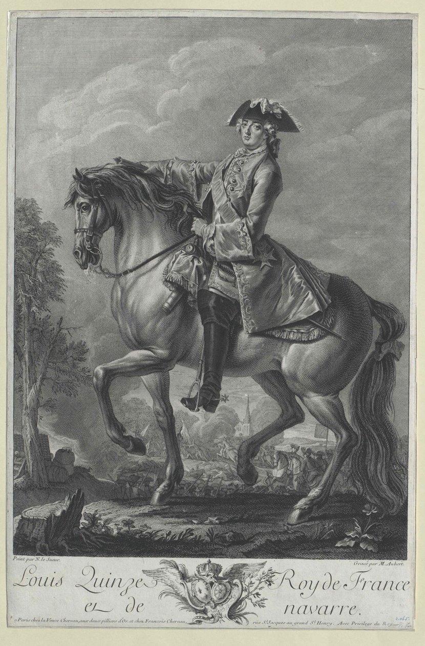 Francouzský král Ludvík XV. od Artist Unknown