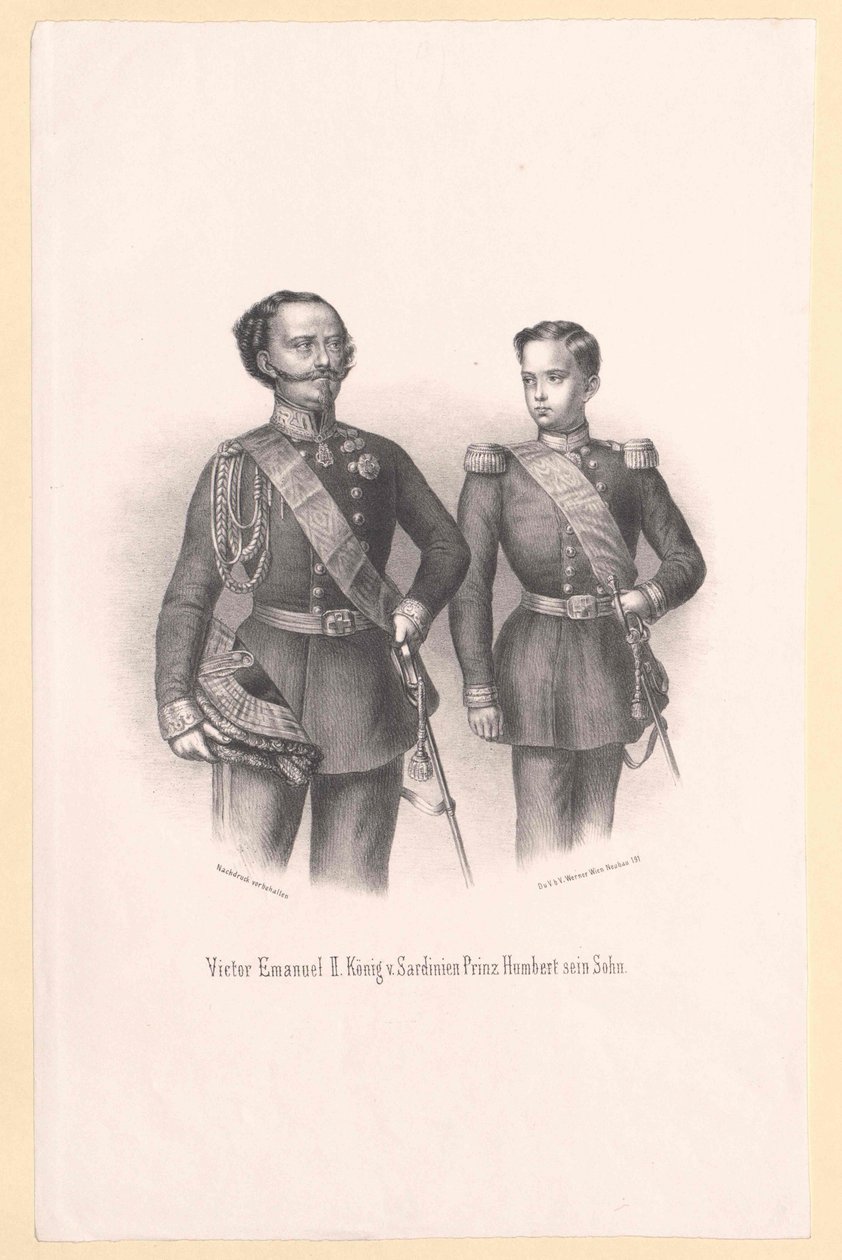 Italský král Viktor Immanuel II. od Artist Unknown