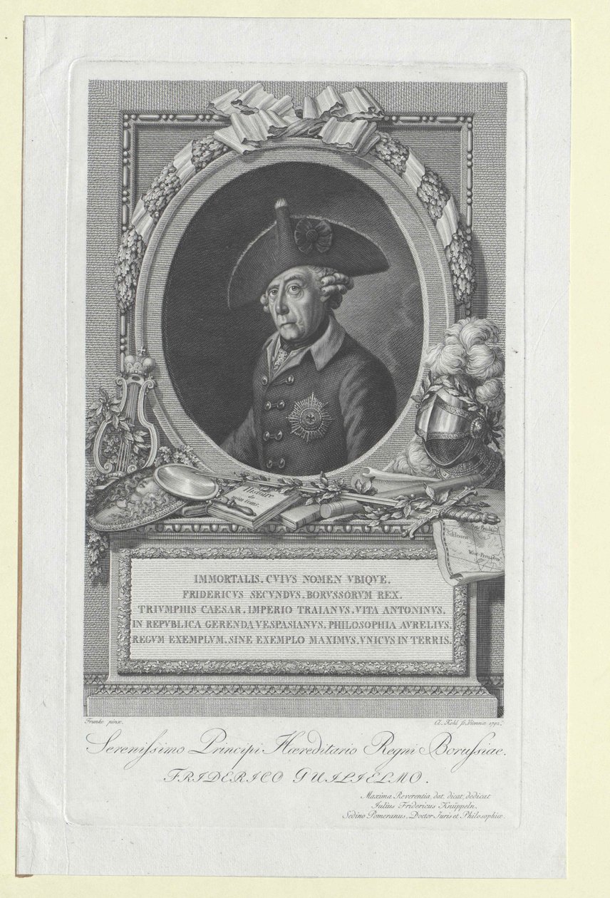 Pruský král Fridrich II. od Artist Unknown
