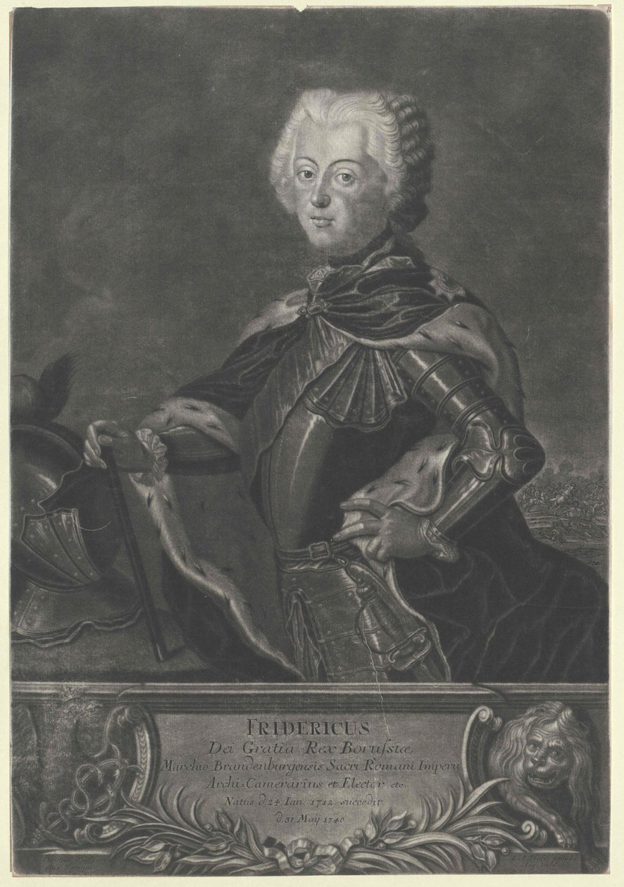 Pruský král Fridrich II. od Artist Unknown