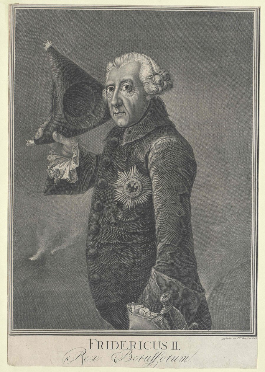 Pruský král Fridrich II. od Artist Unknown