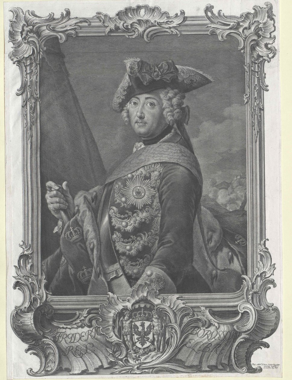 Pruský král Fridrich II. od Artist Unknown