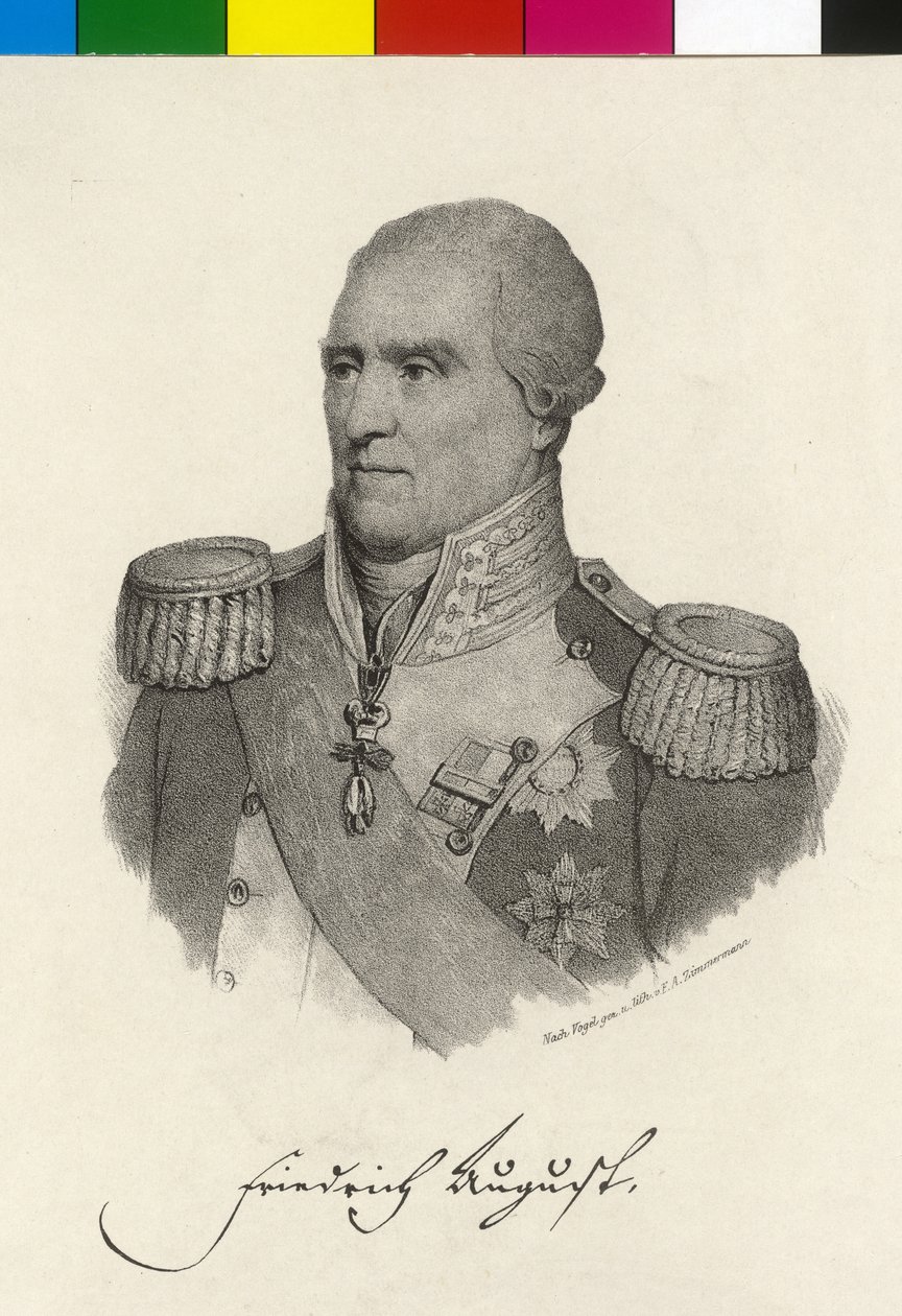 Saský král Fridrich August I. od Artist Unknown