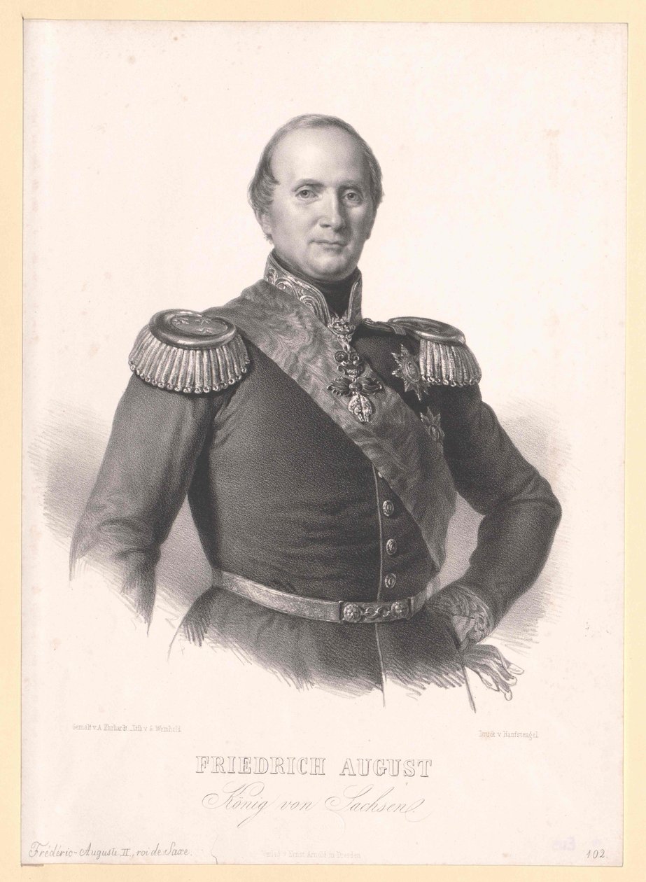 Saský král Fridrich August II. od Artist Unknown