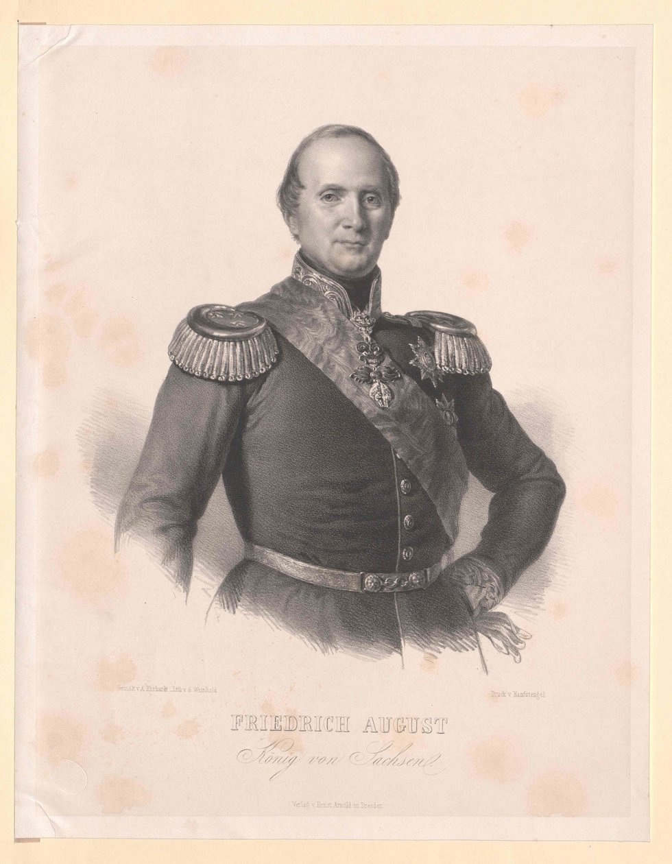 Saský král Fridrich August II. od Artist Unknown