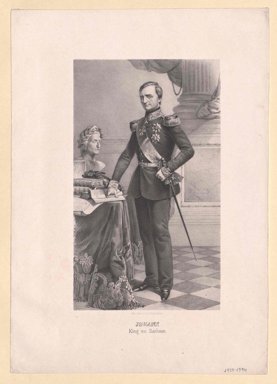 Saský král Johann od Artist Unknown