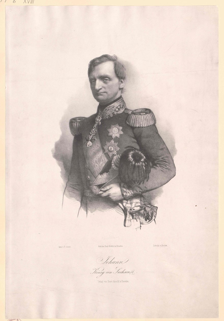 Saský král Johann od Artist Unknown