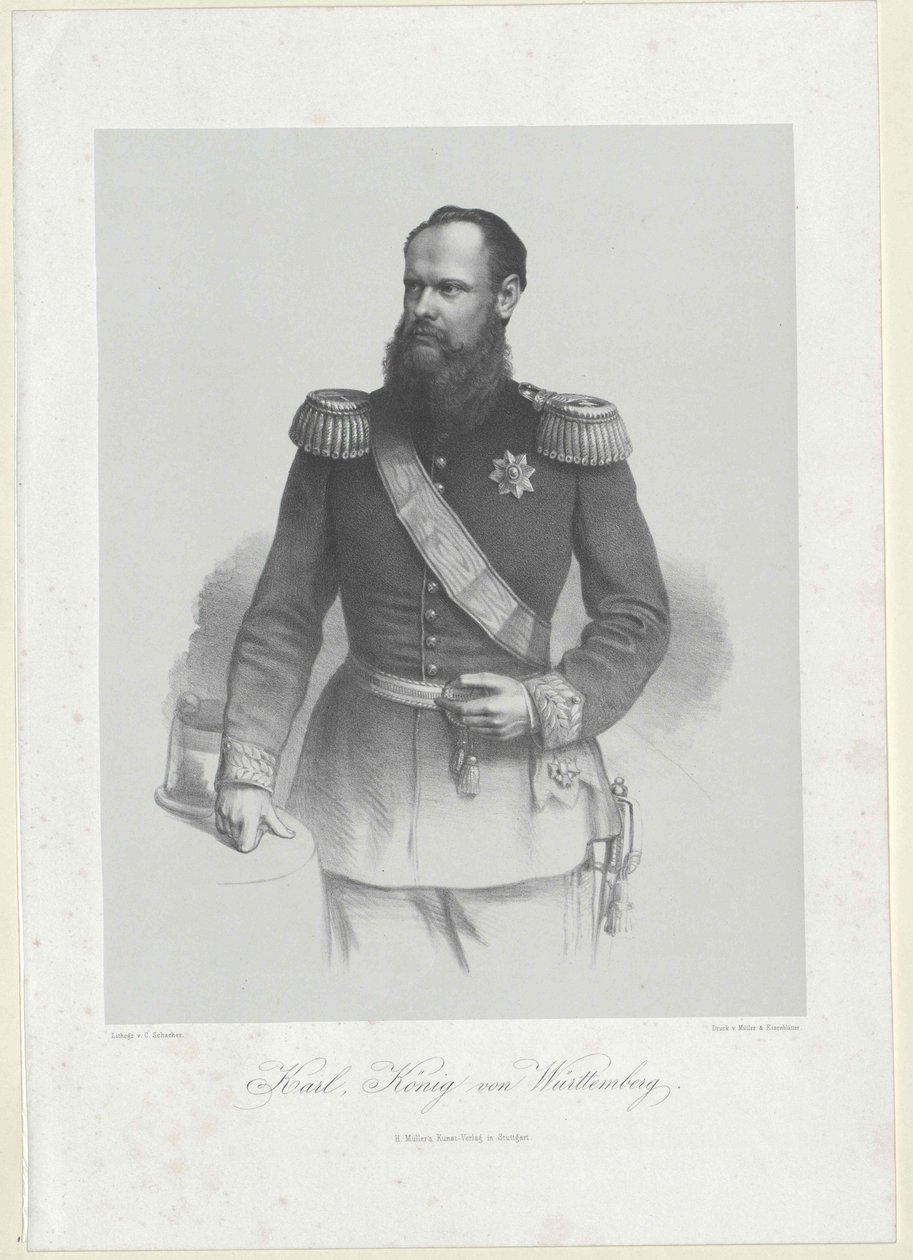 Württemberský král Karel I. od Artist Unknown