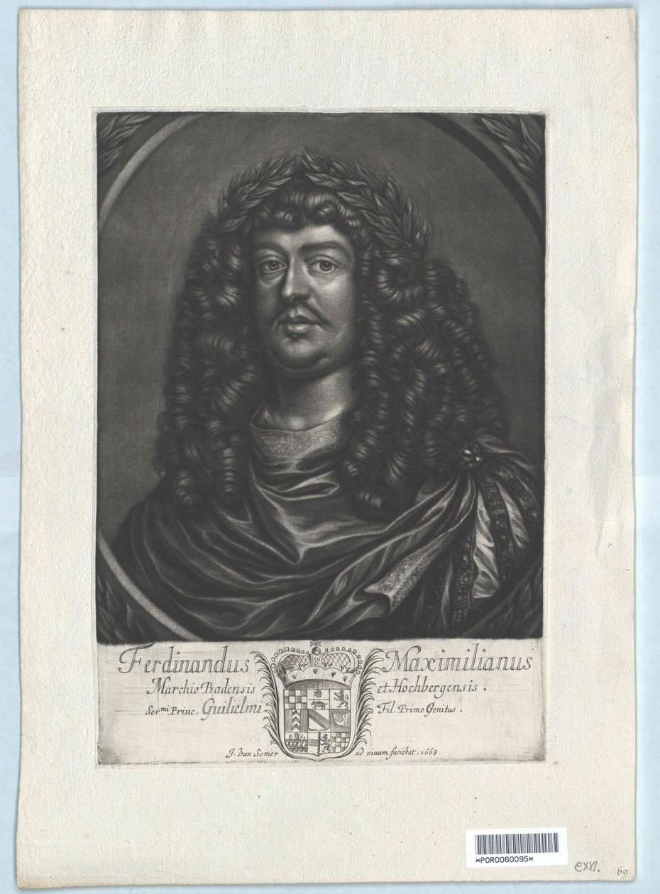 markrabě bádensko-bádenský Ferdinand Maxmilián od Artist Unknown