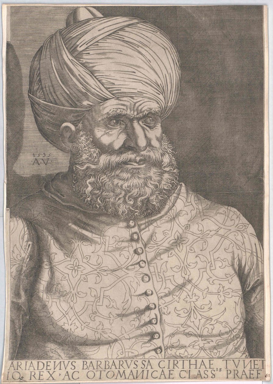 Osmanský vládce v Alžíru Chaireddin Barbarossa (tisk) od Artist Unknown