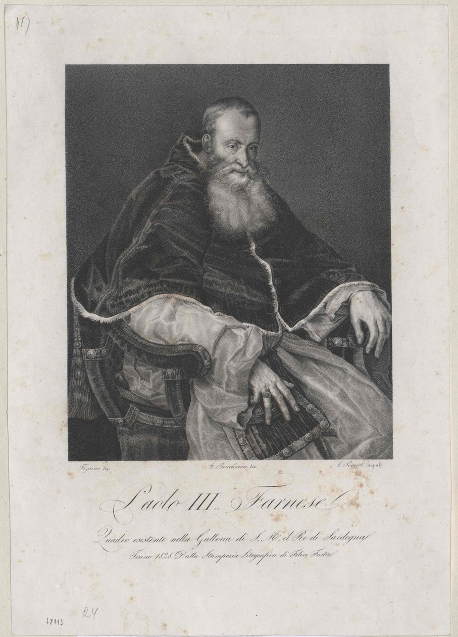 Papež Pavel III. od Artist Unknown