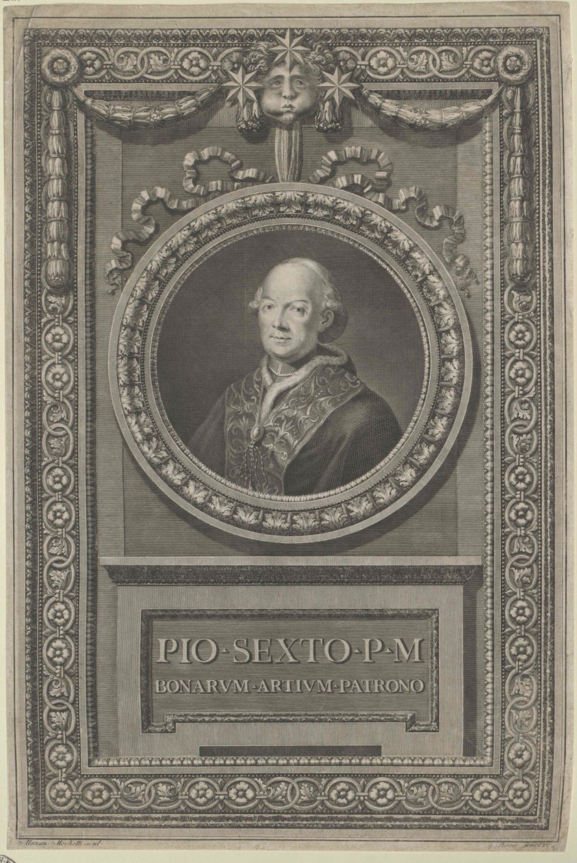 Papež Pius VI (tisk) od Artist Unknown