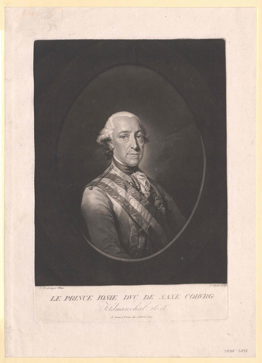 Saský kníže Coburg-Saalfeld Frederic Josiah od Artist Unknown