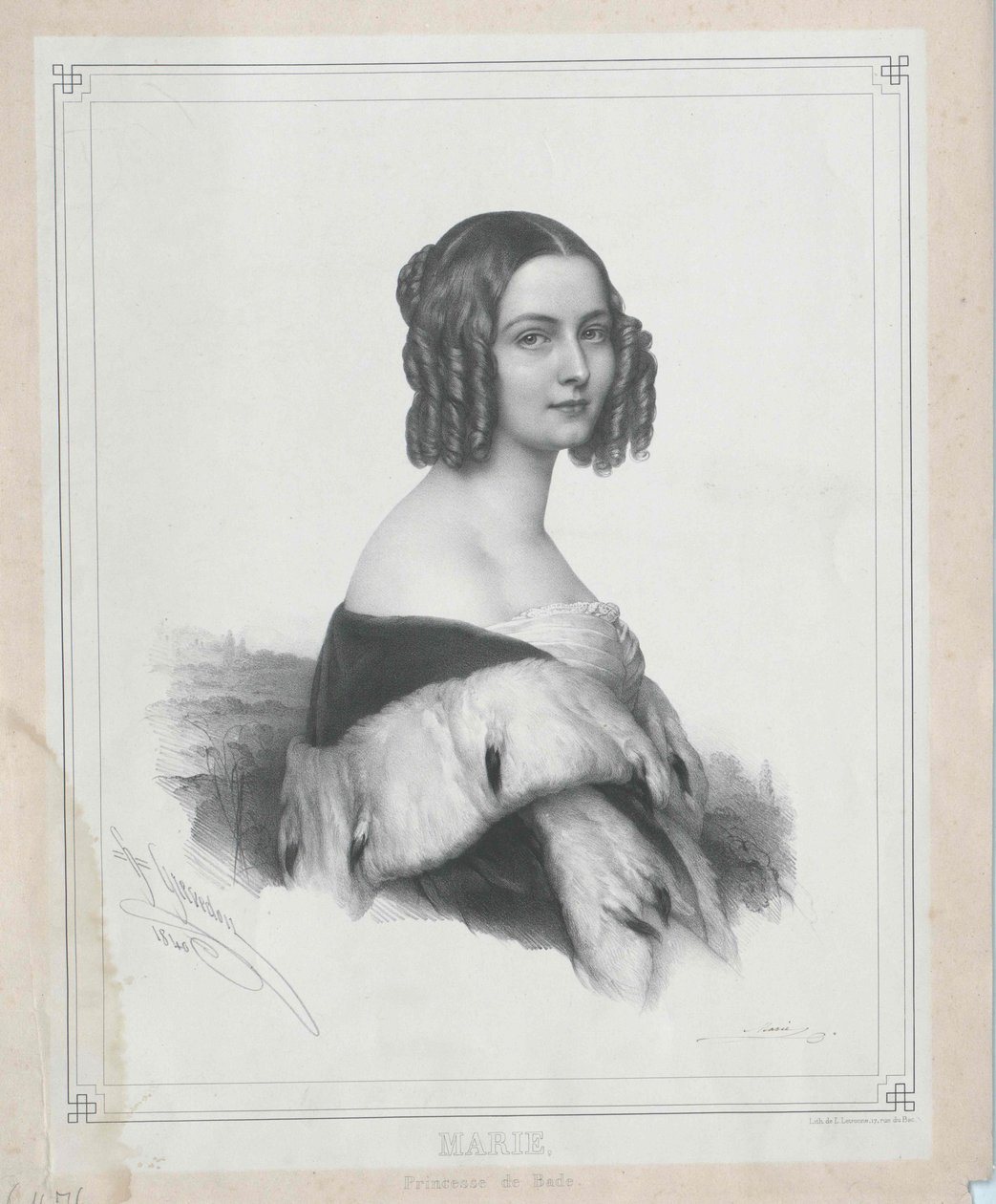 Bádenská princezna Marie (tisk) od Artist Unknown