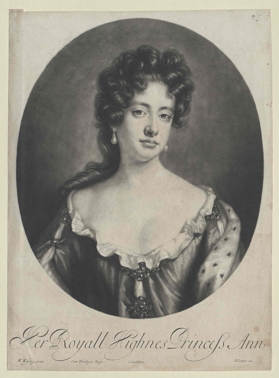 Anglická královna Anna (tisk) od Artist Unknown