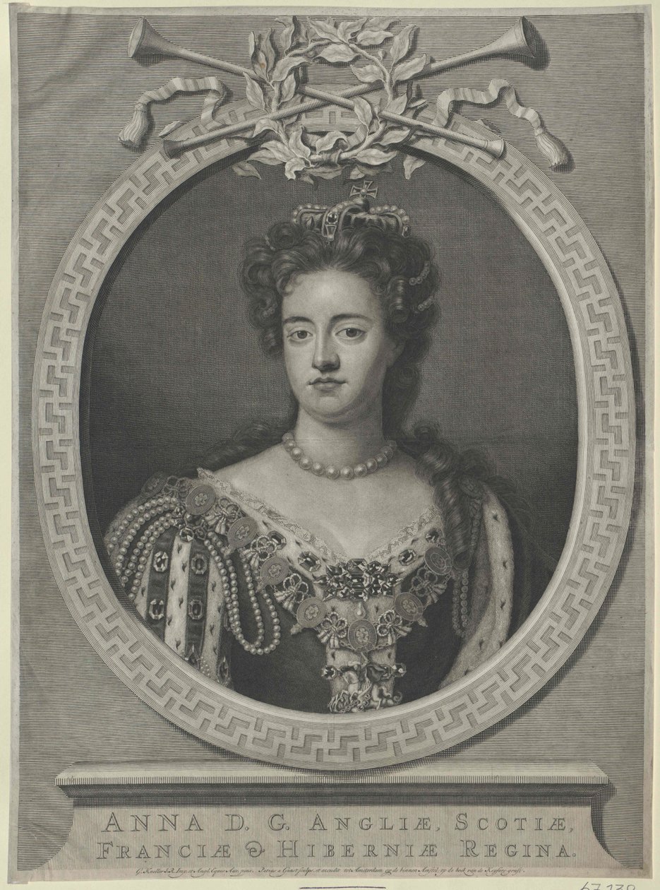Anglická královna Anna (tisk) od Artist Unknown