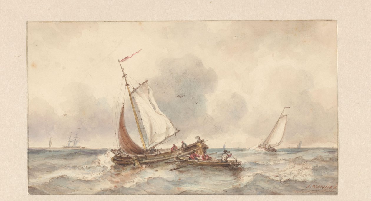 Lodě na moři od Ary Pleijsier (signed by artist)