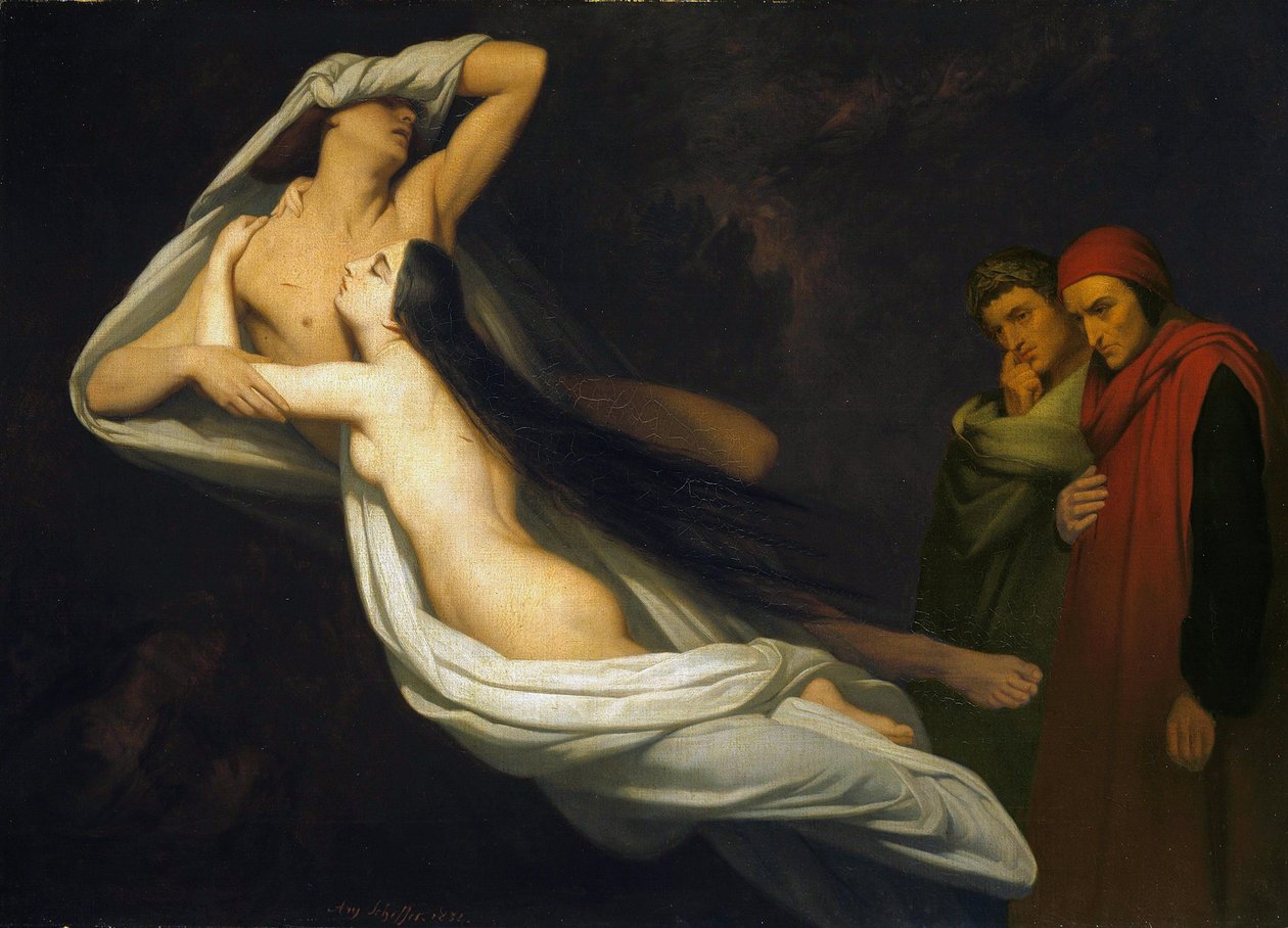 Paolo a Francesca, 1854 od Ary Scheffer