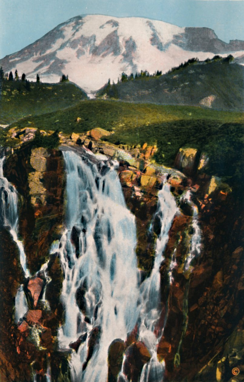 Myrtle Falls a Mount Rainier, c1916 od Asahel Curtis