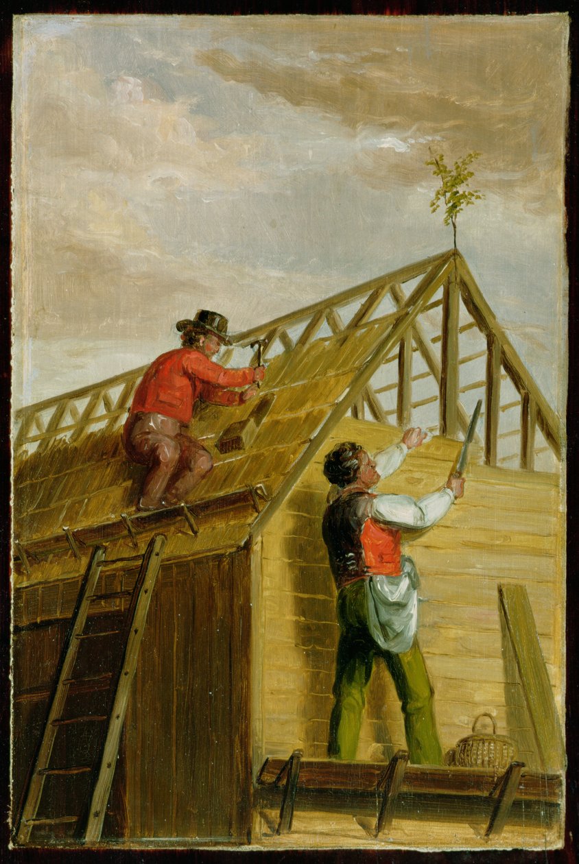 Stavitelé stodol, 1836 (olej na dřevě) od Asher Brown Durand