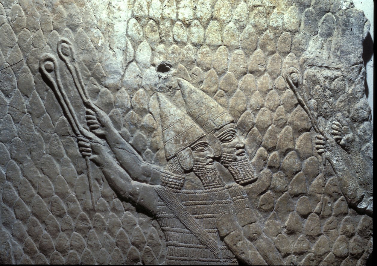 Assyrian Slingers, palác Sennacheribs, Ninive od Assyrian