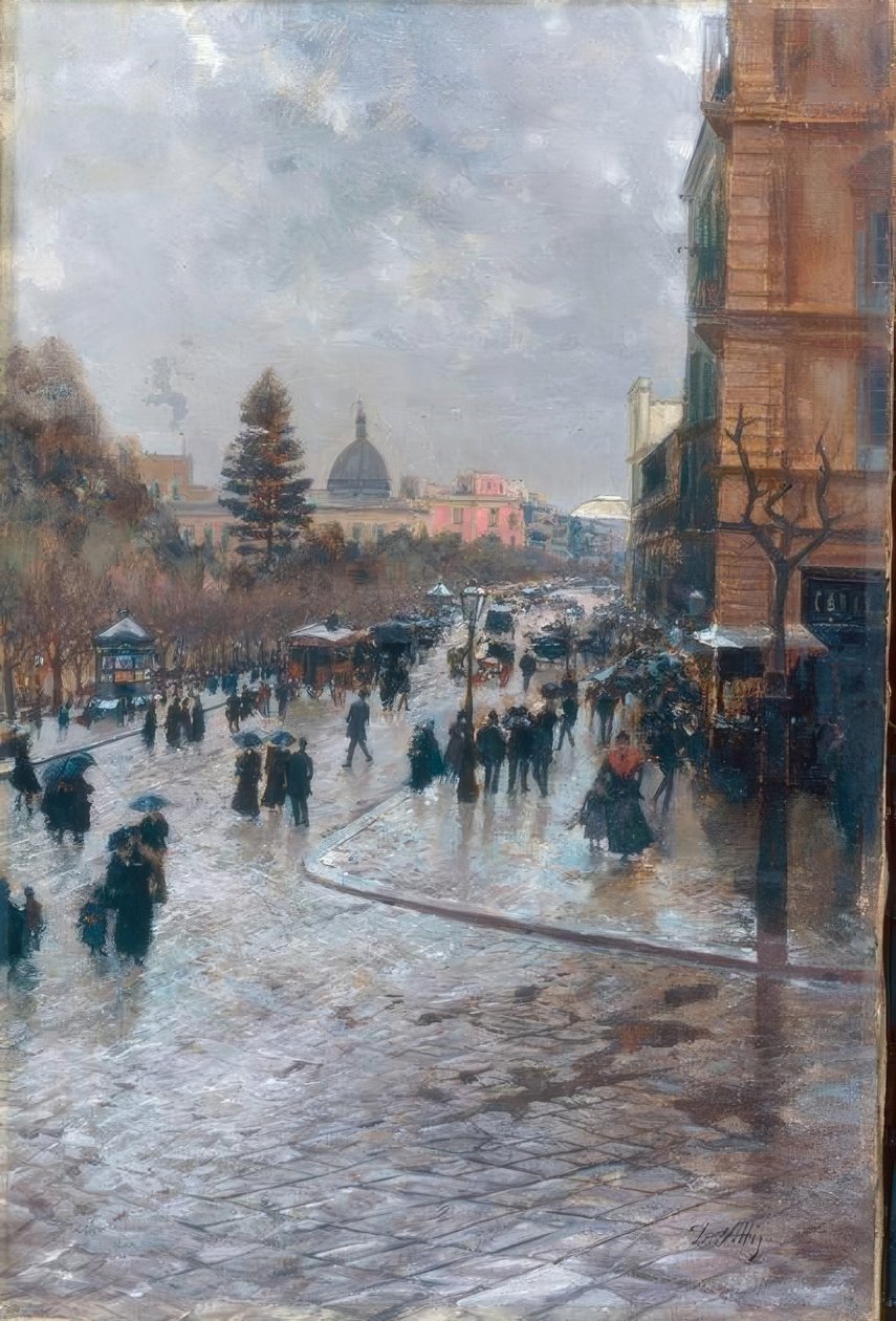 Ulice v Paříži od Attilio Pratella