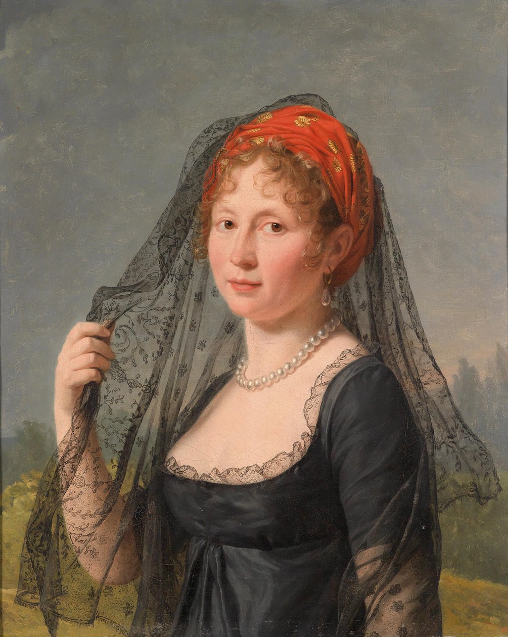 Portrét dámy oblečené v černém od Baron François Pascal Simon Gérard