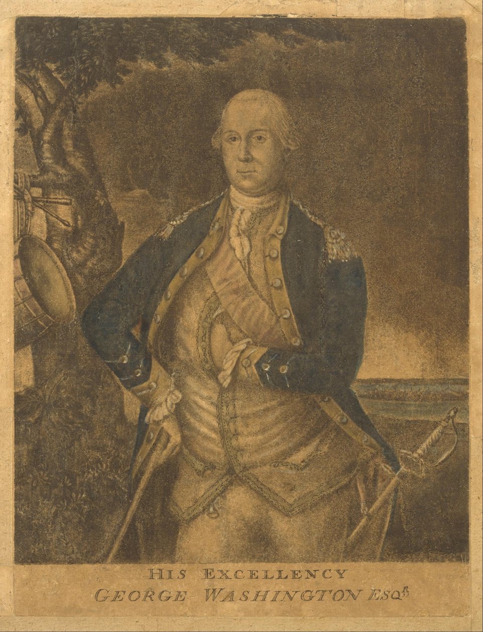 Jeho Excelence, George Washington Esqr. od Attributed to Samuel Blyth