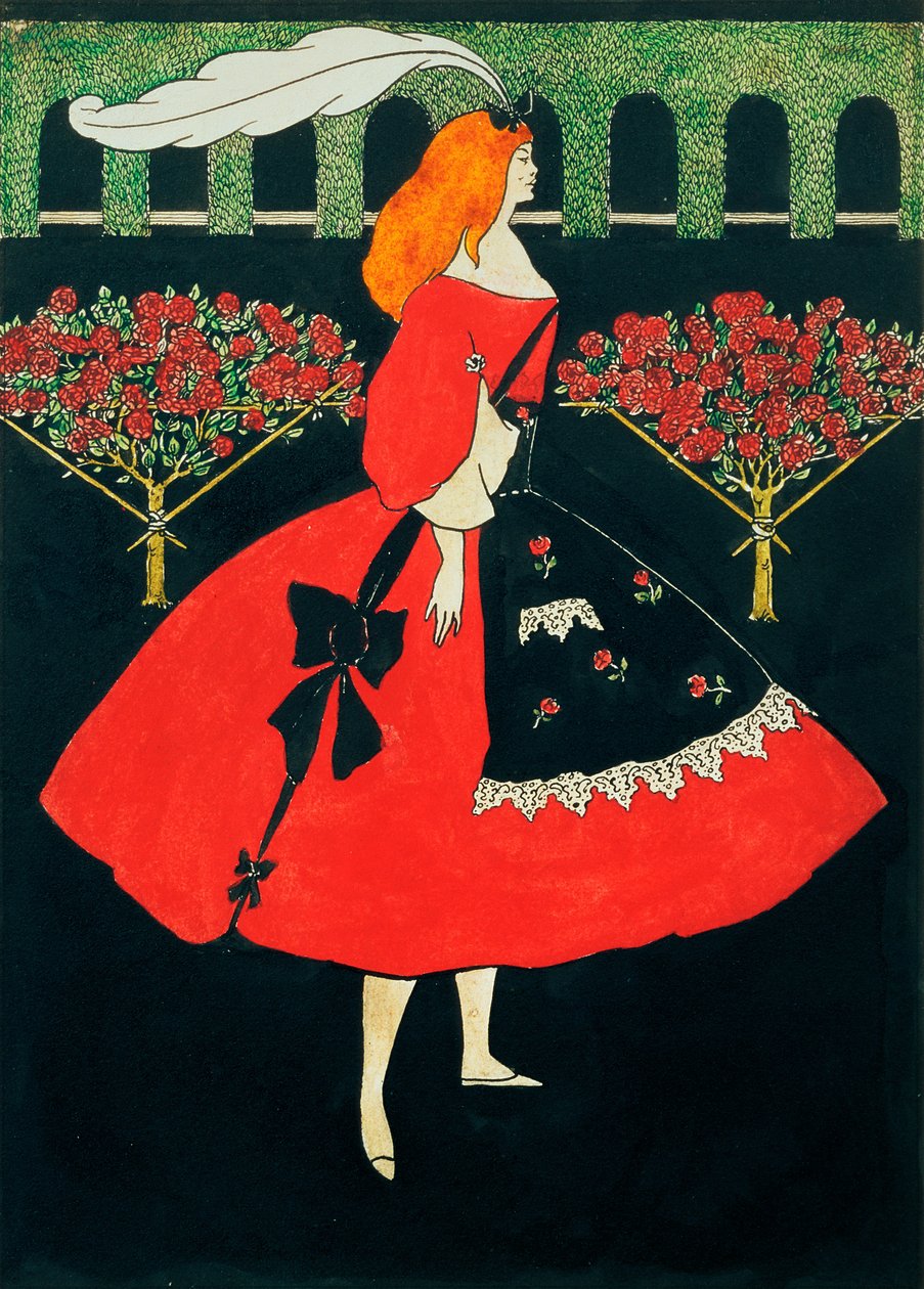 Pantofle Popelky, 1894 (pero a inkoust a wc na papíře) od Aubrey Beardsley