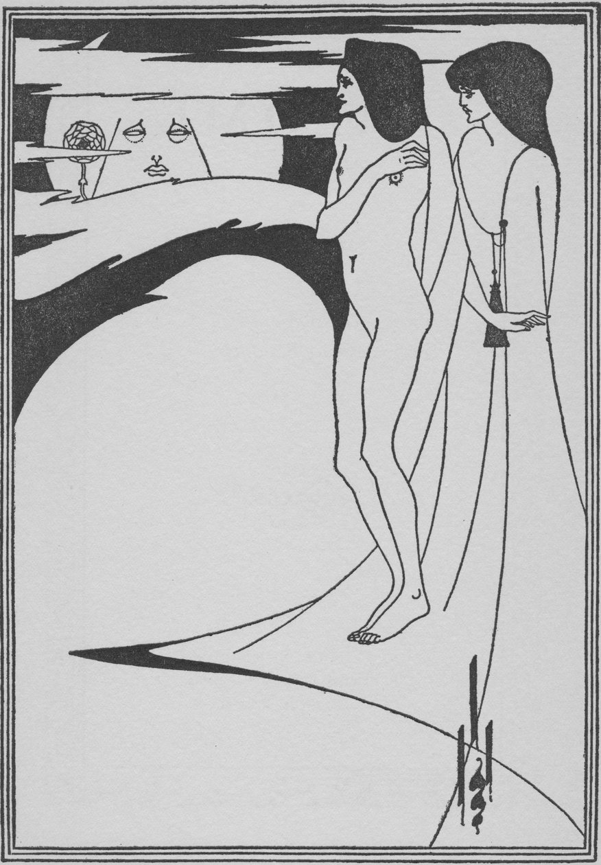 Žena na Měsíci, 1896 od Aubrey Beardsley