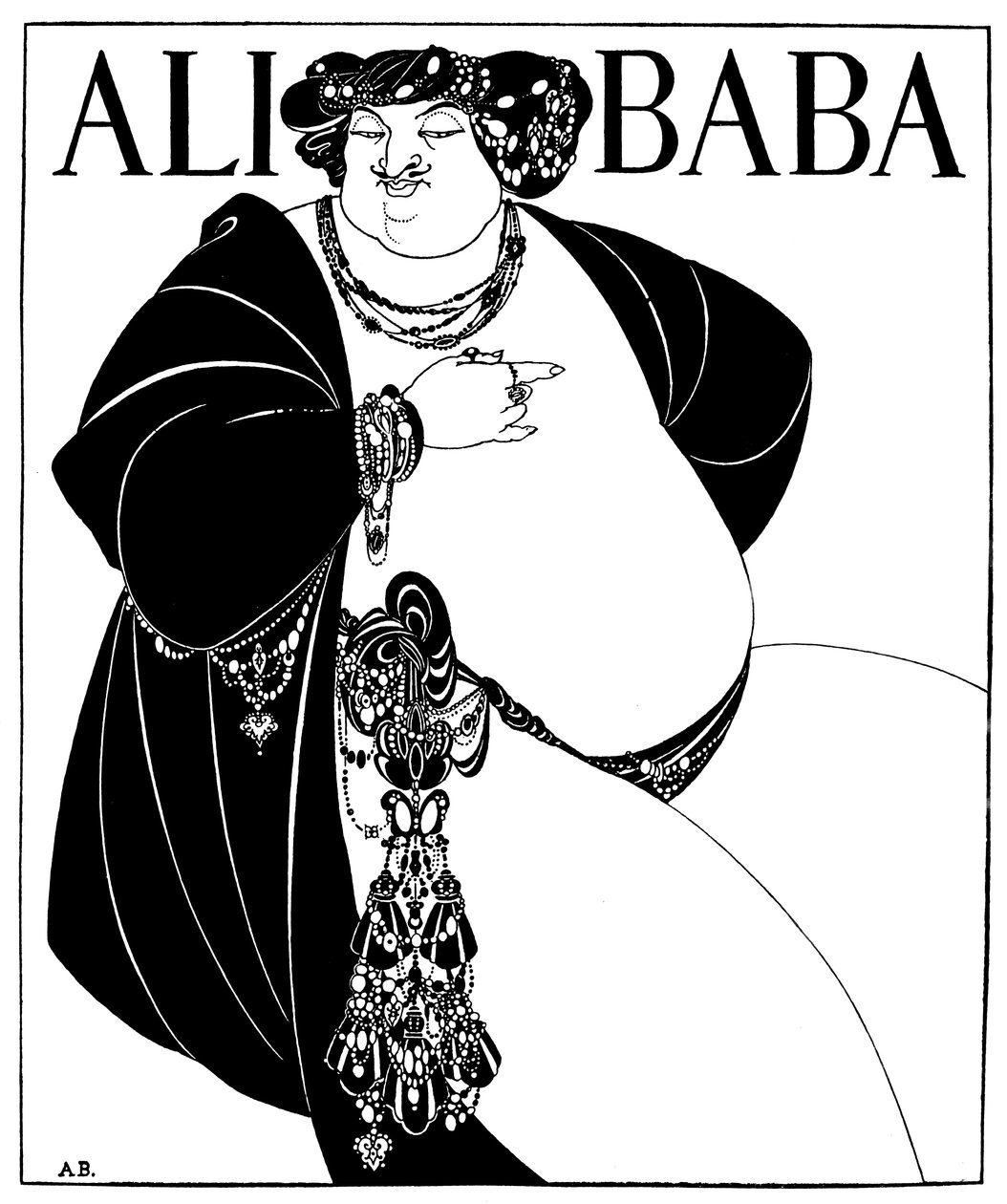 Návrh obálky pro Ali Baba, 1897 od Aubrey Beardsley