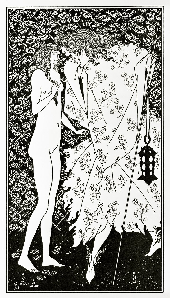 Tajemná růžová zahrada, kolem roku 1894 od Aubrey Beardsley