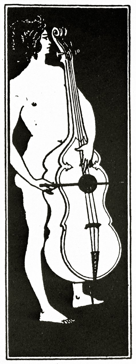 Muž s violoncellem, kolem roku 1894 od Aubrey Beardsley