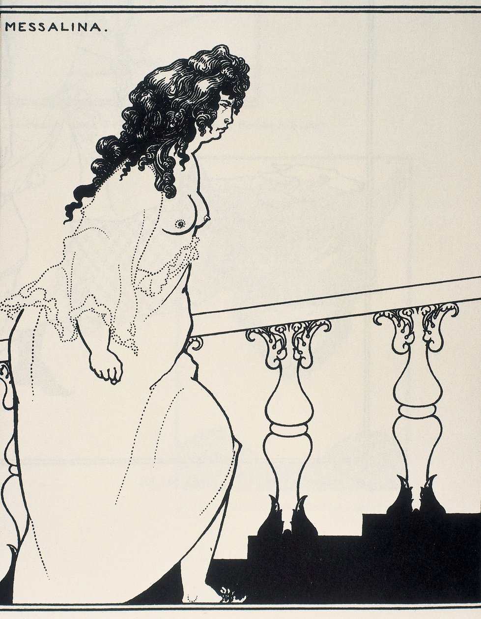 Messalina vycházející z vany od Aubrey Beardsley