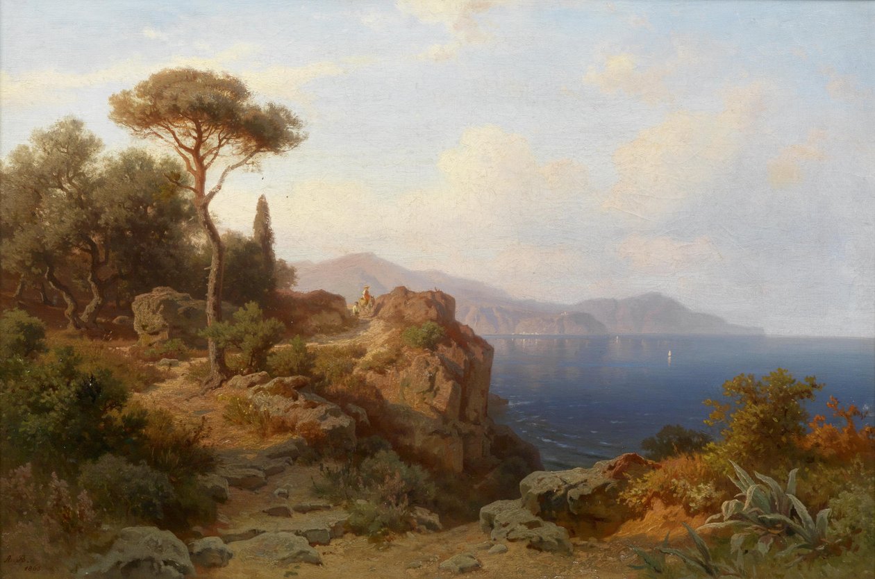 Pobřeží poblíž Nice od August Behrendsen
