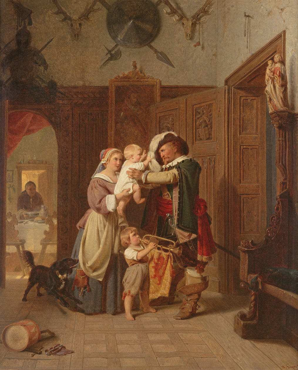 Kavalírův návrat, 1855 od August Friedrich Siegert