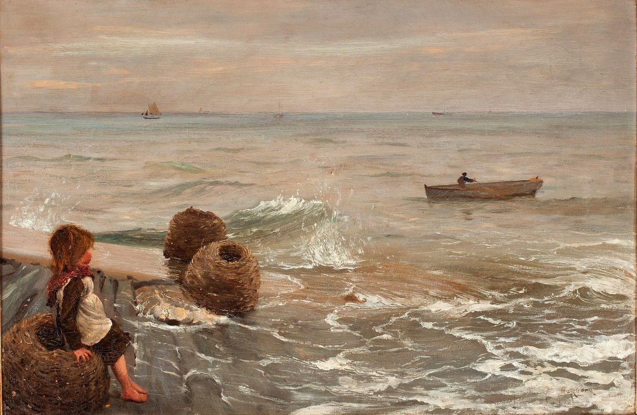 Dívka na nábřeží od August Hagborg